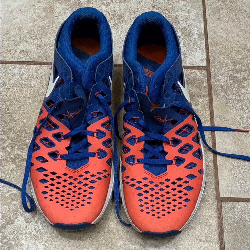 Nike Men's Athletic Shoes Blue and Orange Performance Trainers